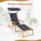 Adjustable Canopy Birch Wood Foldable Beach Chaise Lounge Chair - 67" L x 24.5" W x 48.5"-55" H
